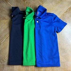 CAT & JACK Set of Three Navy/Green/Blue Performance School Uniform Polos